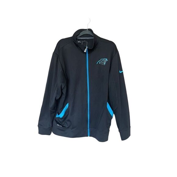 Nike Mens Black Dri Fit NFL On Field Carolina Panthers Full Zip Jacket Size XL - Picture 1 of 11